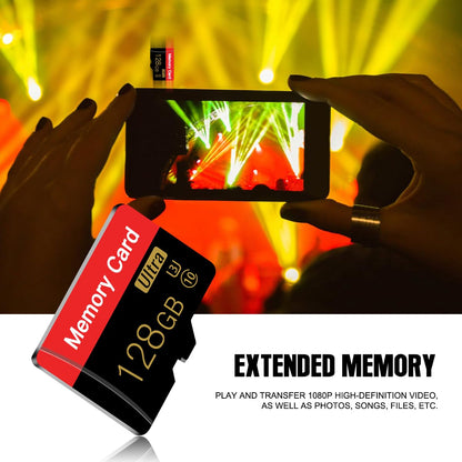 2 Pack Micro memory card 128 GB with Adapter, C10/U3/UHS-I/A1, TransFlash Card, TF card for Camera, Smartphone, Tablet, Drone (Red 128GB *2)