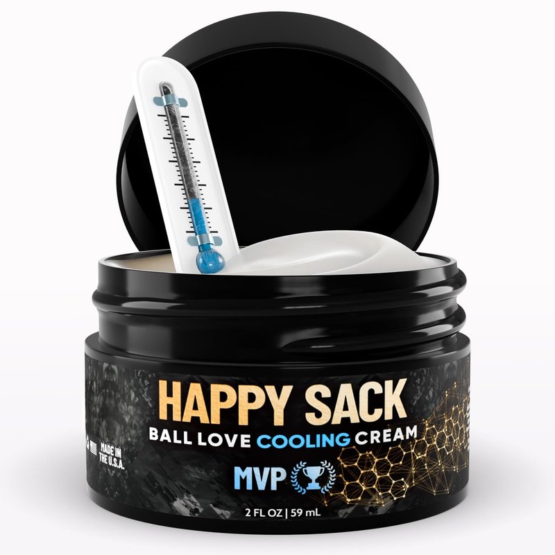 Derm Dude Happy Sack Ball Deodorant & Comfort Cream for Men | Anti-Chafing Sweat Defense, Odor Control, Aluminum-Free Deodorant & Hygiene Products for Men's Private Parts | MVP Scent, 2oz