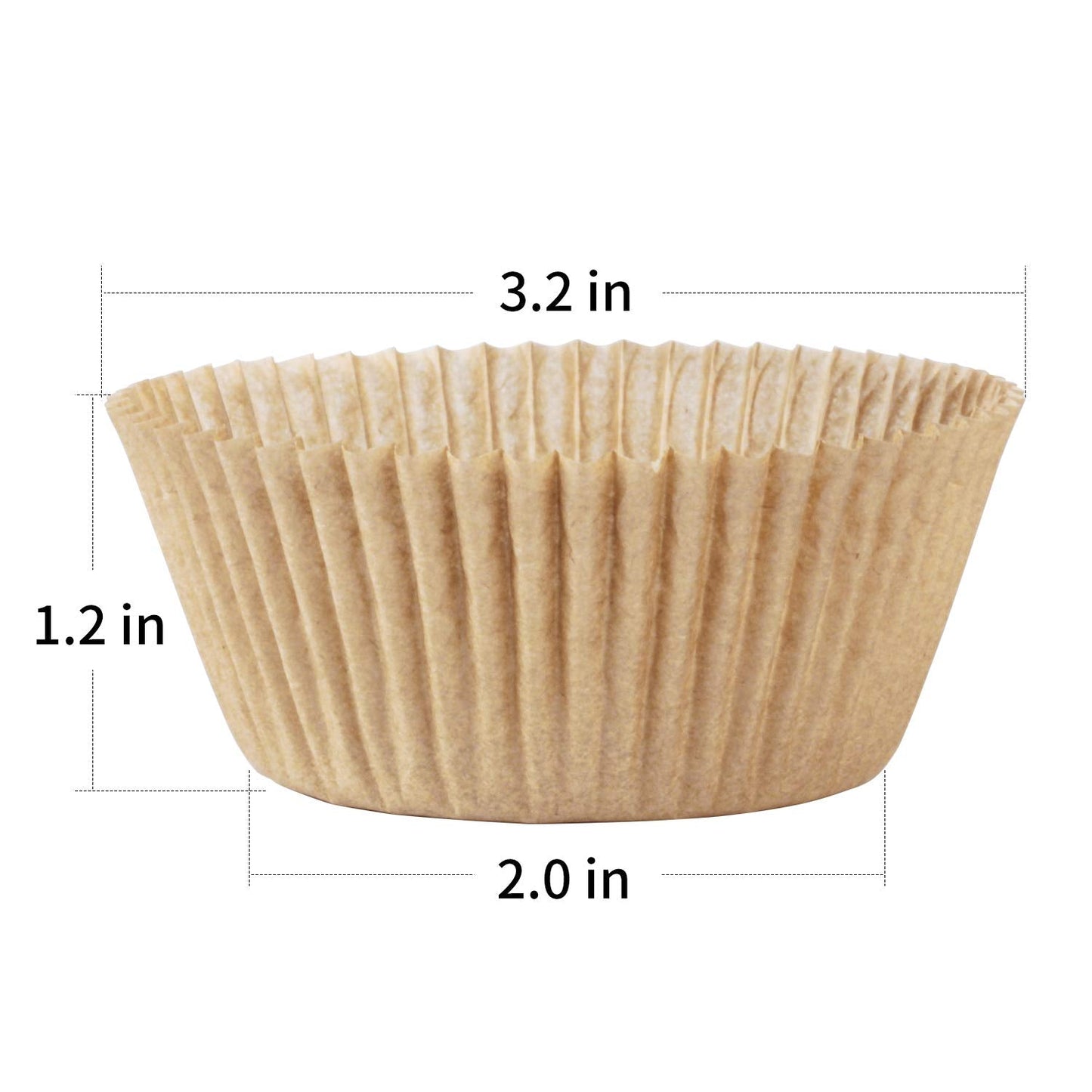 Caperci Standard Natural Cupcake Liners 500 Count, No Smell, Grease-Proof Paper Muffin Liners, Food-grade Baking Cups for Cupcakes, Muffins, Nuts