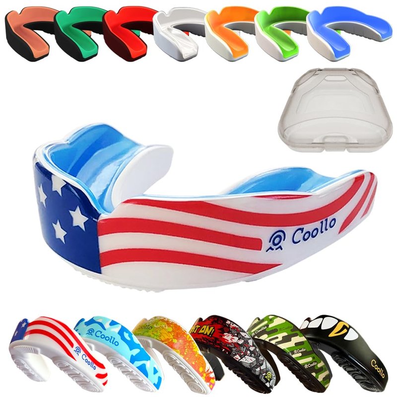 COOLLO SPORTS Boil and Bite Mouth Guard (Youth & Adult) Custom Fit Sport Mouthpiece for Football, Hockey, Rugby, Lacrosse,Boxing,MMA(Free Case Included)