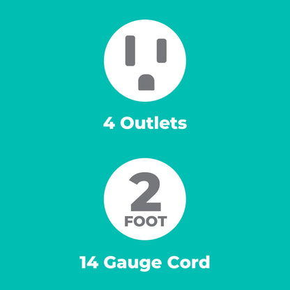 4-Outlet Surge Protector Power Strip (2 Pack)