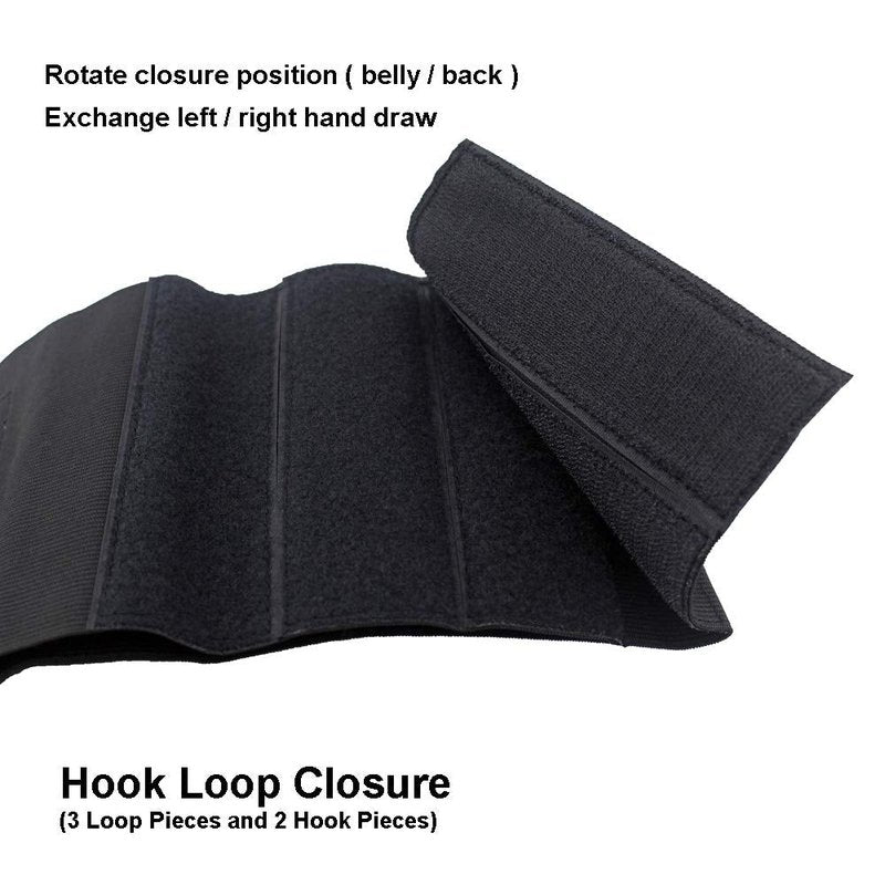 Depring Belly Band Holster for Concealed Carry Elastic Abdominal Slim Wrap Concealment Handgun Holster with 2 Magazine Pouches for Right and Left Hand Draw