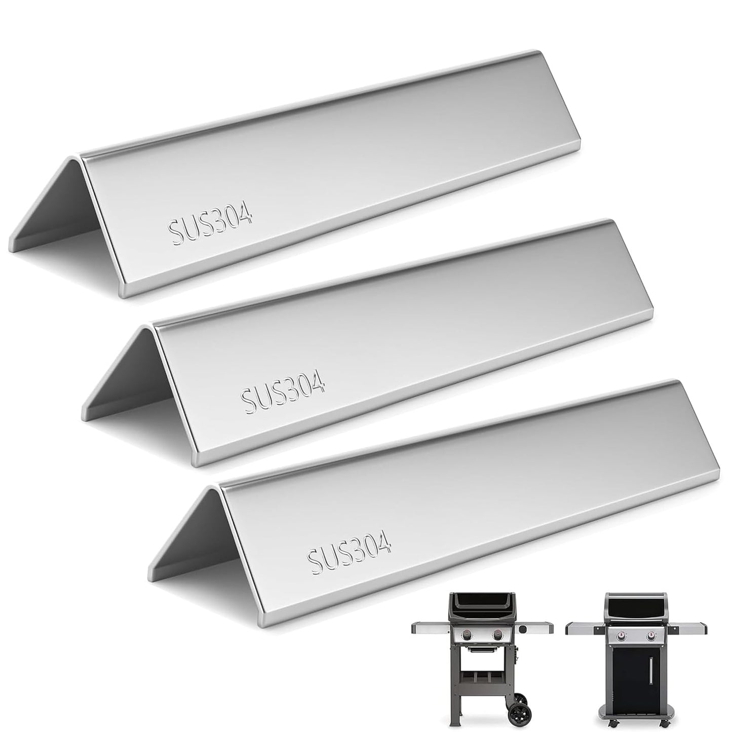 7635 38.9cm SUS304 Flavorizer Bars for Weber Spirit I & II 200 Series - E210, S210, E220, S220 with Front Control Knobs, 15.3 Inch Flavor Bars for Weber GS4 Spirit Grill