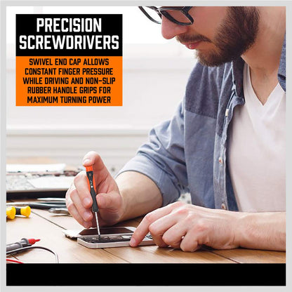 124-Piece Magnetic Screwdriver Set with Plastic Racking, Precision Screwdrivers, Magnetizer, Demagnetizer, Allen Keys, Nut Drivers, Ratchet Handles, Sockets & More - DIY Tools for Men, Tools Gift