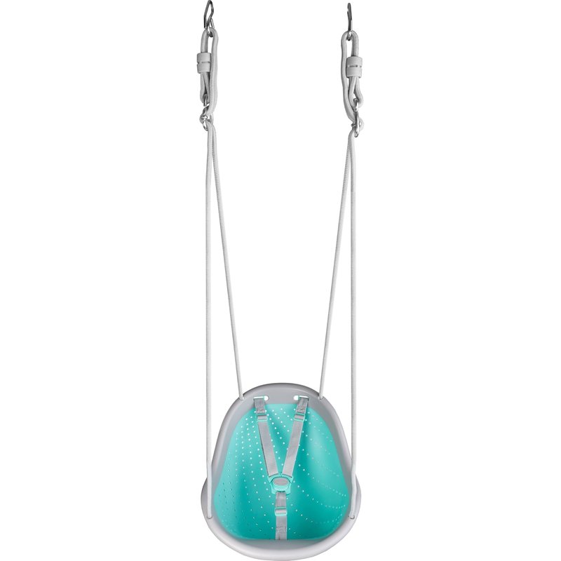 Sweeng Child Swing with Ease Z Adjust Harness Straps, Collapsible and Flexible Design, and Easy Hang Metal Hooks for Patio, Lawn, and Garden, Teal