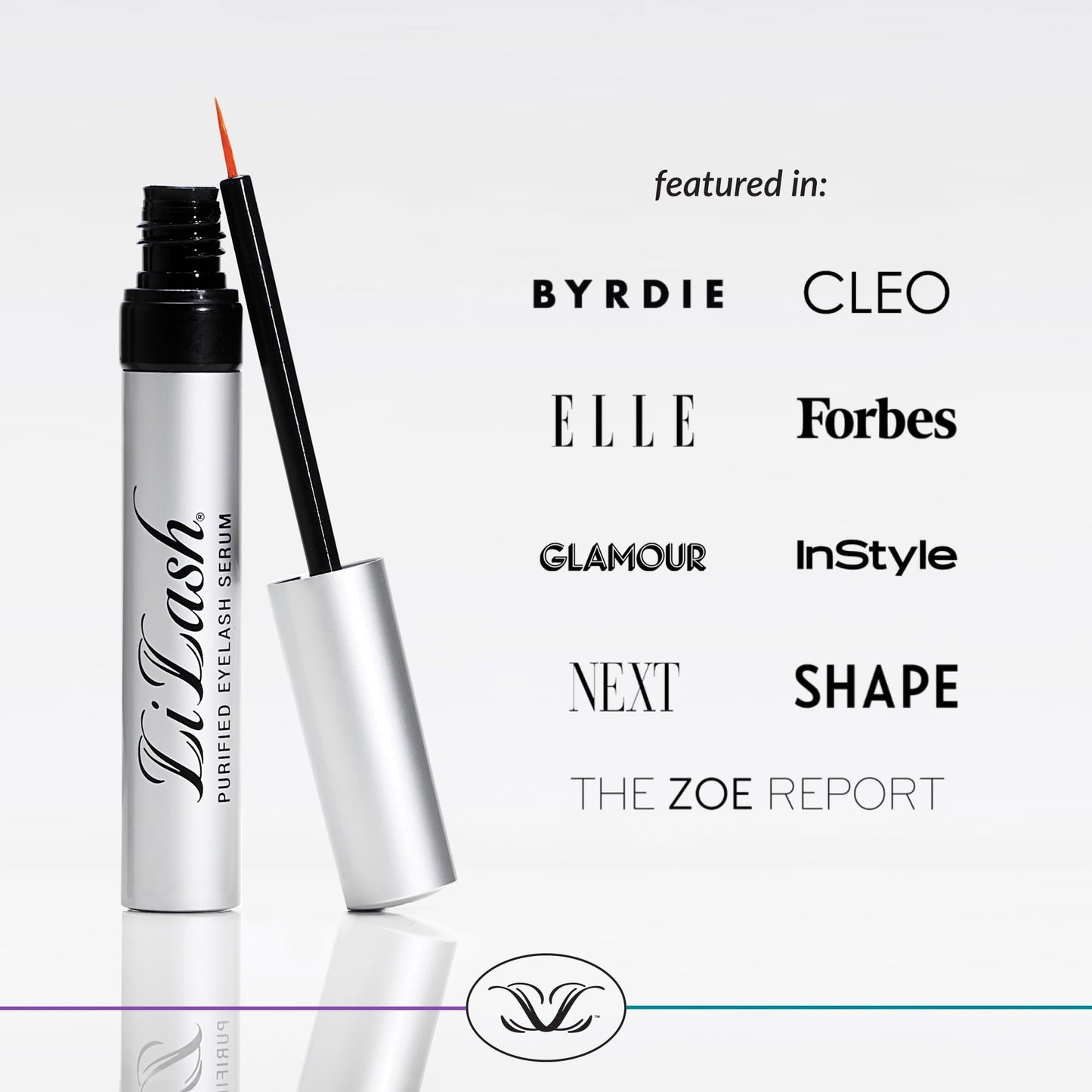 LiLash Purified Eyelash Serum to Grow Longer & Fuller-Looking Lashes - Eyelash Growth Enhancer, Safe for Use with Contacts, Lash Extensions, Sensitive Eyes - Vegan & Cruelty-free (2mL, 90-Day Supply)