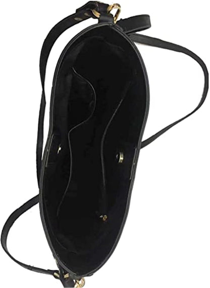 HUGS IDEA Black Cat Halloween Tote Bag for Women Pu Leather Satchel Bags Handbag Crossbody Hobo Purse for Outdoor Travel Holiday Vacation