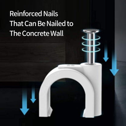 Abnii Cable Clips, 400 Pcs, 4mm 6mm 8mm 10mm, Wire Wall Clips with Steel Nails, Ethernet Cable Clips, Cable Tacks Coax Cable Clips, RG6 RG59 CAT6 RJ45 Cable Cord Clips, White…