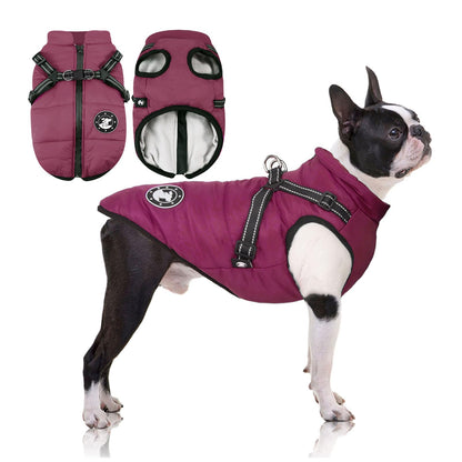 Warm Cozy Dog Coat Jacket with Harness - Waterproof Upgrade for Winter Cold Weather - Small to Large Dogs