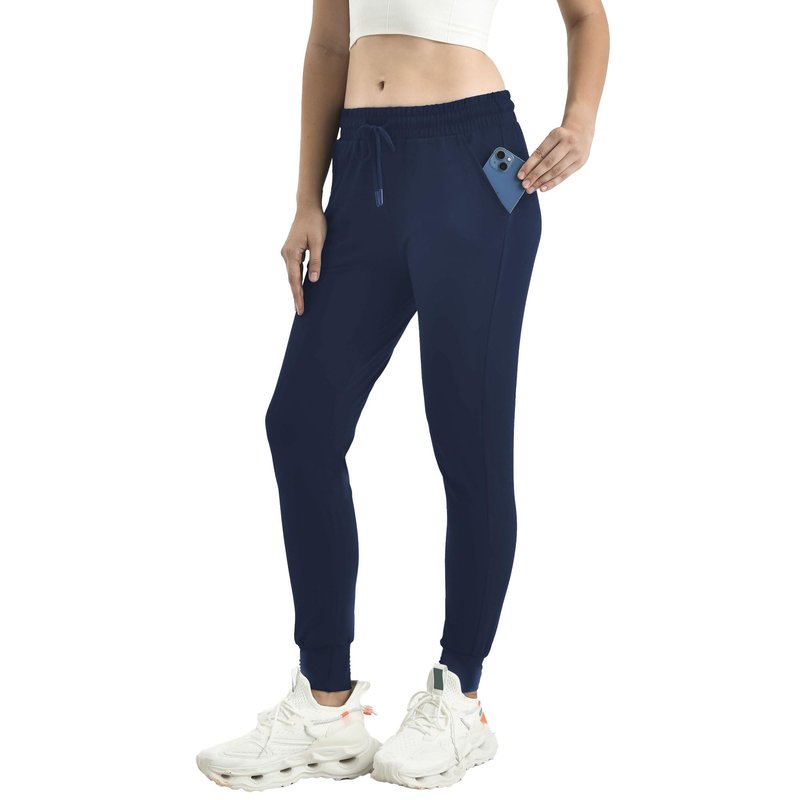 Ipletix Joggers for Women with Pockets,Womens Drawstring Lightweight Yoga Sweatpants for Lounging Workout Running Navy M