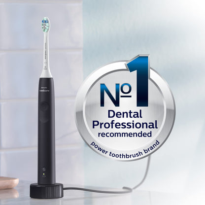 Philips Sonicare 4100 Rechargeable Electric Toothbrush, with Pressure Sensor, 2 Intensity Settings, SmarTimer and QuadPacer, 14-Day Battery Life, Deep Pink, Model HX3681/26