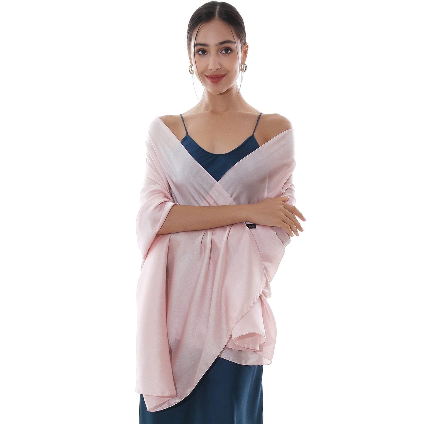 RIIQIICHY Ladies Pink Scarf Pashmina Shawls and Wraps for Weddings Like Silk Chffion Scarf for Women Evening Dresses