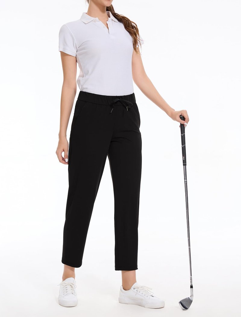 Orrstarry 2 Pack Women's Golf Pants with Deep Pockets Stretch 7/8 Ankle Sweatpants for Athletic, Work, Travel, Lounge Black/Navy Blue S