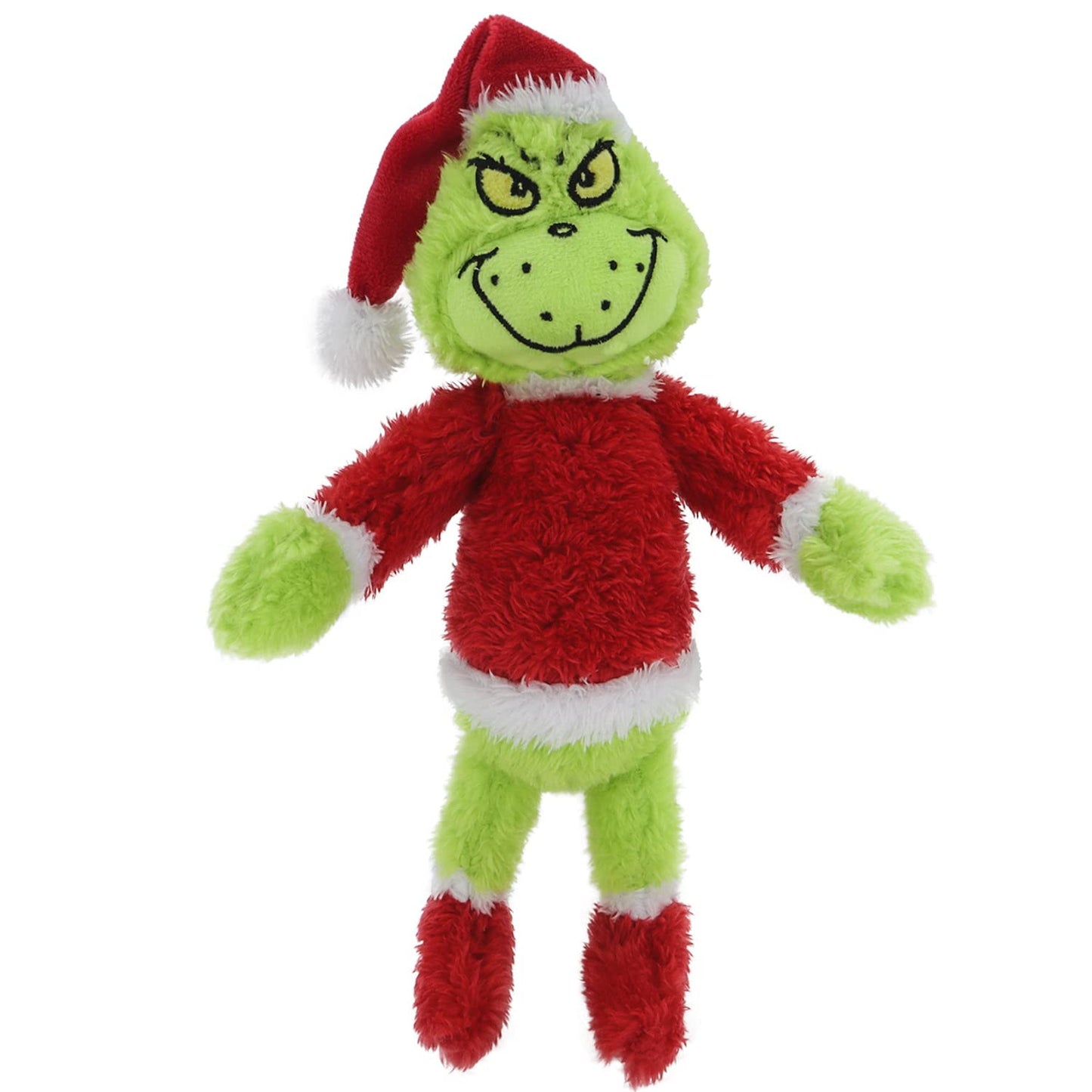 AZATE Christmas Green Monster Plush Toys, Dog Plush, Delightful Gift for Children, Christmas Decorations (Green Elf in Hat)