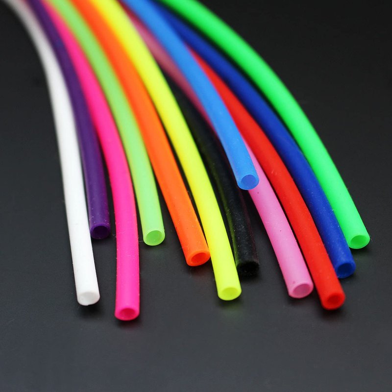 Tigofly 12 pcs 12 Colors UV Silicone Tube 1/8" ID x 5/32" OD Small Soft Flexible Hollow 10inch Fly Tubing Fly Tying Tubes Materials