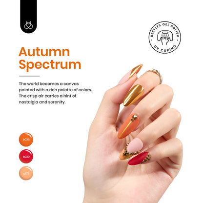 Beetles Halloween Gel Nail Polish - 39 Pcs Jelly Nail Set Glitter Changing Nail Polish Kit Treasure Box Collection with 3Pcs Base Matte and Glossy Top Soak Off Nails