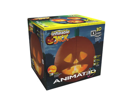 ANIMAT3D Inflatable Jabberin' Jack 5 Foot Tall Talking Animated Pumpkin with 56 Inch HD Screen and Built in Projector + Speaker Includes 80 Minutes of Content