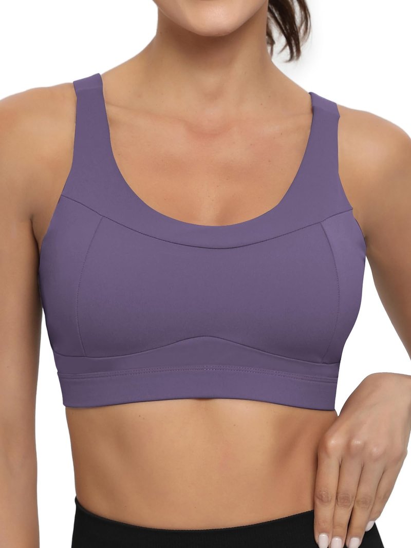 RUNNING GIRL High Impact Sports Bras for Women,Racerback Bra Workout Crop Tops for Women(WX2667 Purple,S)