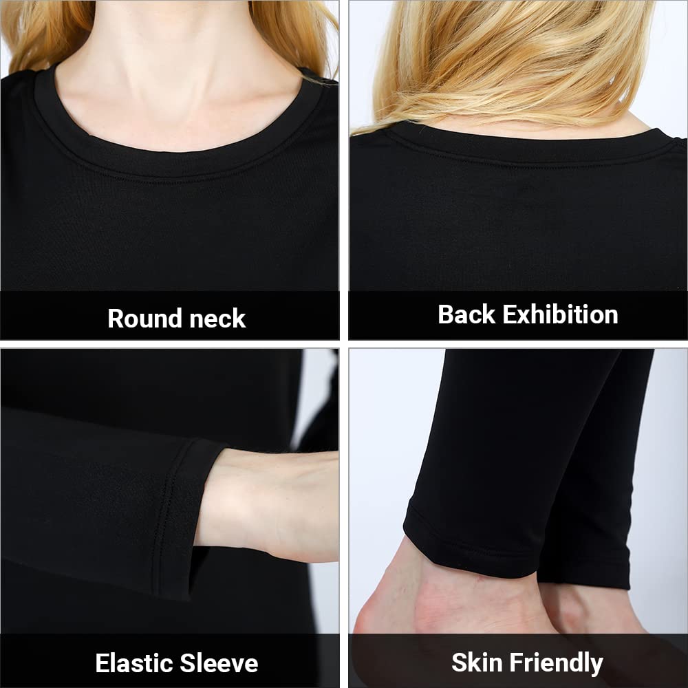 HEROBIKER Thermal Underwear Women Ultra-Soft Set Base Layer Top & Bottom Long Johns with Fleece Lined Winter Warm