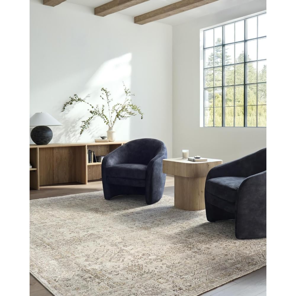 Livabliss x Galey Alix Myrtle Avenue I Vintage Medallion Area Rug, 7'10" x 10'2" (8' x 10'), Taupe