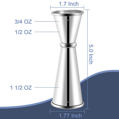 Briout Jigger for Bartending, Double Cocktail Jigger Japanese Premium 304 Stainless Steel Jigger 2 OZ 1 OZ with Measurements Inside