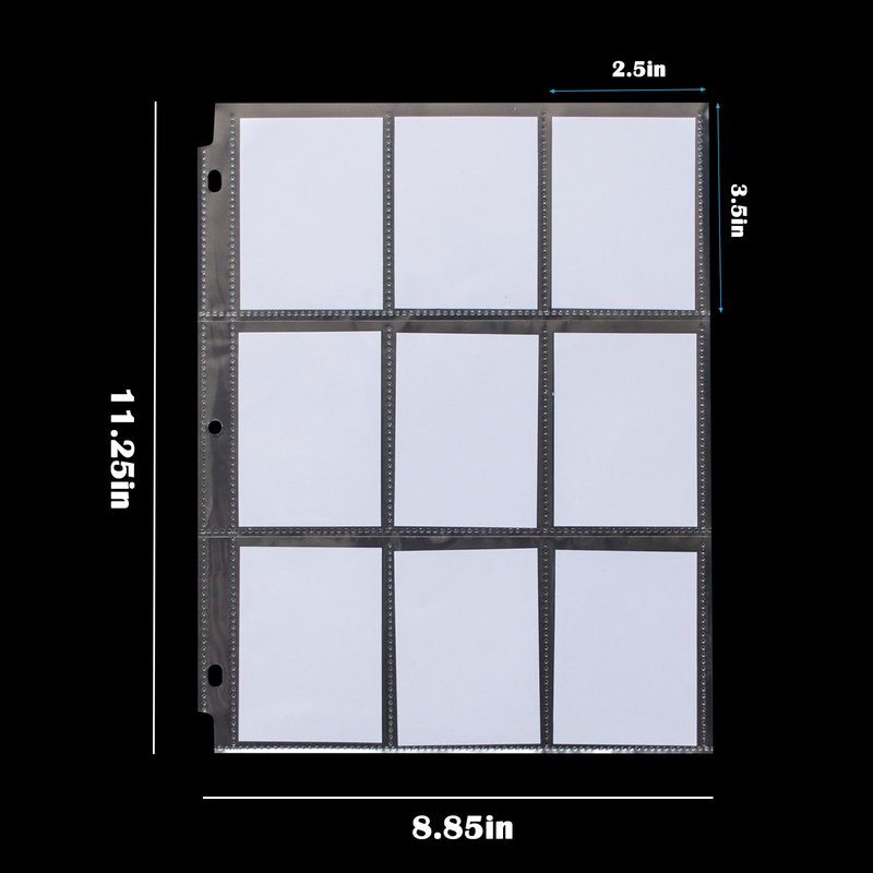 Seashell 50 Pack 900 Pockets Trading Card Binder Sleeves, 9-Pocket Double-Sided Sheets for 3 Ring Binder, Clear Page Protectors for Football, Baseball, Business Cards