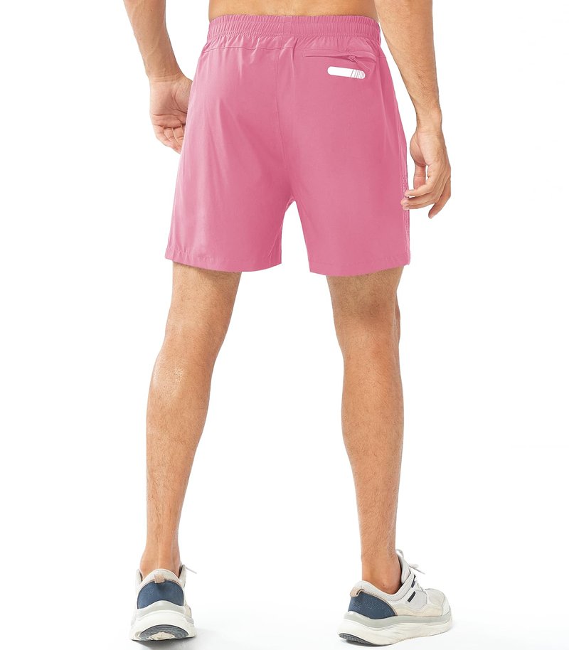 NORTHYARD Men's Athletic Running Shorts Gym Workout 7"/9"/5" Quick Dry Lightweight Sports Basketball Tennis 3 Zipper Pockets POWDERPINK-5inch 3XL