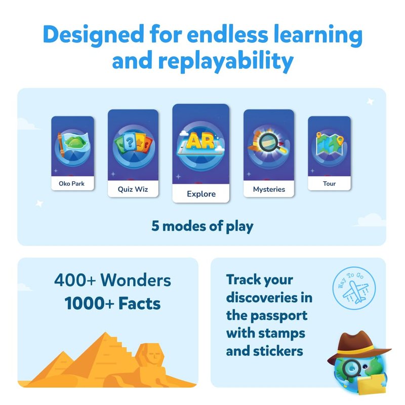 PlayShifu Orboot Earth – Interactive AR World Globe for Kids: 1000+ Facts on Animals, Places & Monuments | Tech-Powered STEM Learning Toy & Gift, Ages 4–10