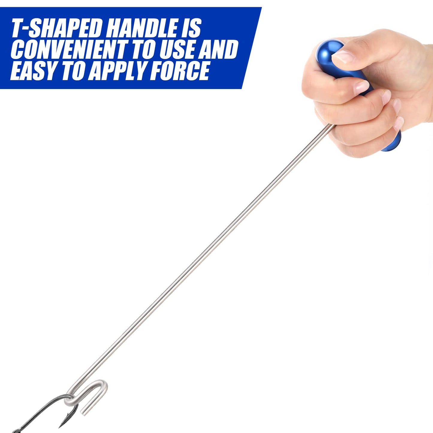 Sotiff 2 Pcs 12 in Stainless Steel Fish Hook Remover Tools Summer Fishing Hook Quick Removal Device Saltwater Dehooker Aluminum and Fish Dehooker for Fisherman(Blue)