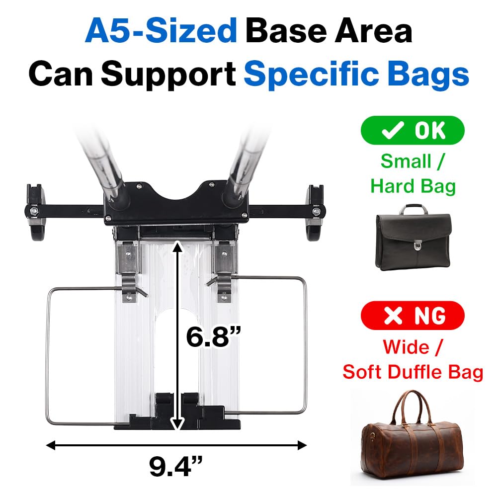 Japard Folding Carrying Cart, Luggage Cart with 2 Wheels One Way, Compact for Travel Small Mini Trolley for Light Duty School Business Bungee Cord