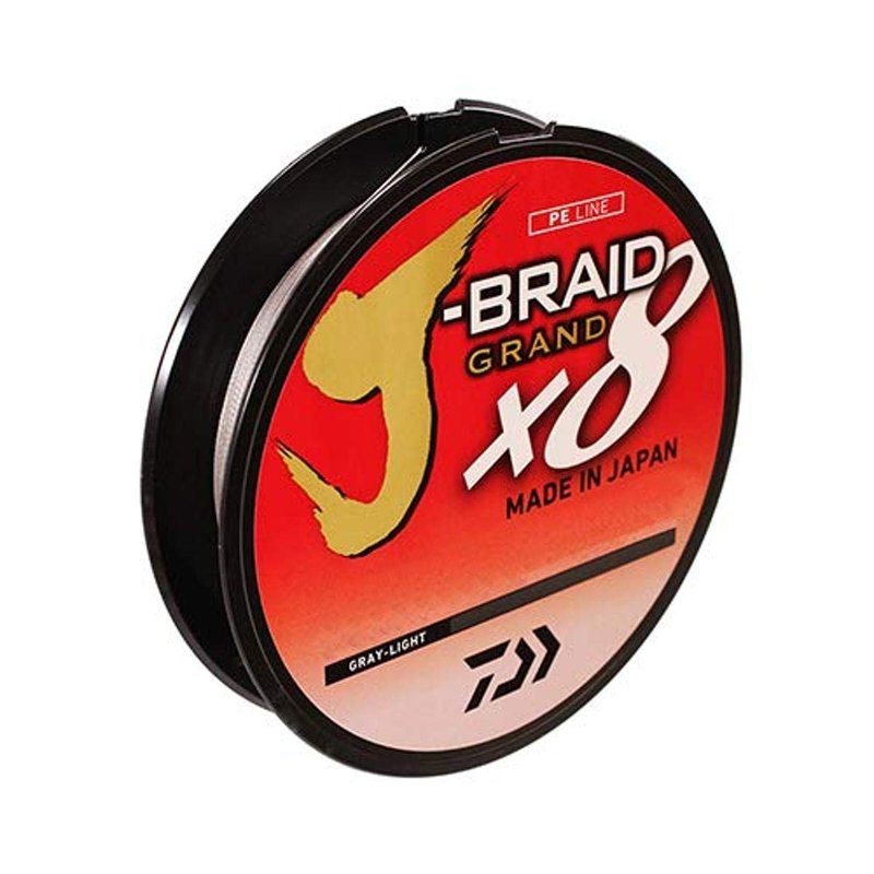 Daiwa JBGD8U6-150GL J-Braid X8 Grand Braided Line, 150 Yards, 6 Lbs Tested, .003" Diameter, Light Gray