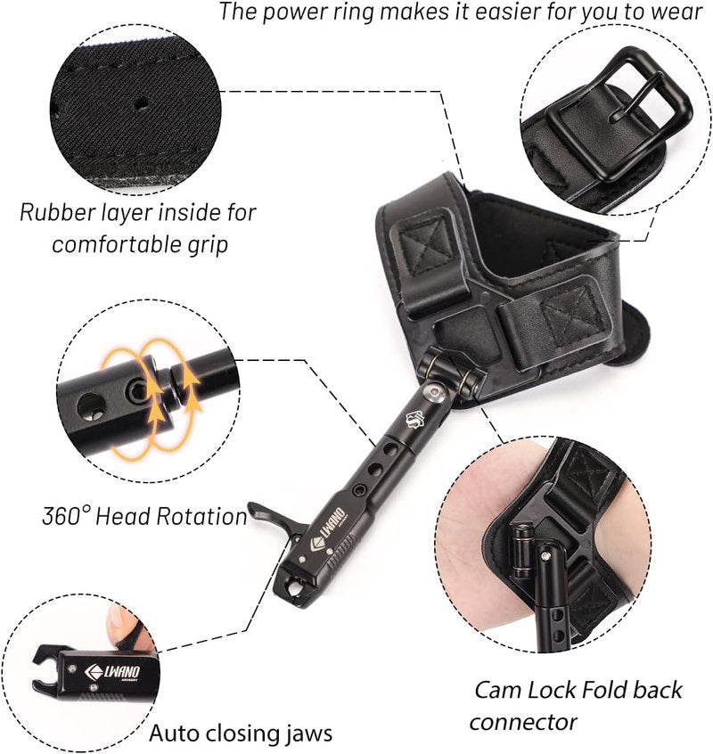 Archery Compound Bow Release Aid - Foldable Trigger Design for Precision Shooting