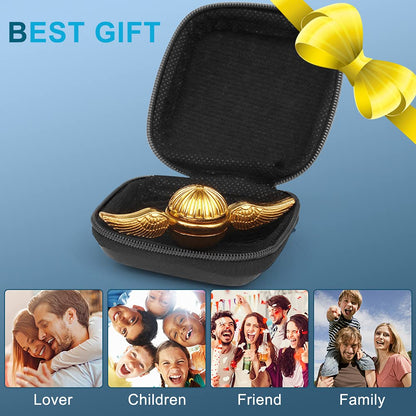 Golden Fidget Hand Spinner for Kids & Adults - Cool Magic Orb Stress Ball Finger Toys for Boys Girls- Holiday Stocking Stuffer for Stress Relief, Focus, ADHD, Desk Toys Decoration Prize Gift