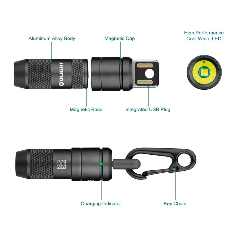 OLIGHT IMINI 2 EDC Rechargeable Keychain Flashlight, 50 Lumens Compact and Portable Mini LED Keyring Lights with Built-in Battery Ideal for Everyday Carry and Emergencies (OD Green)