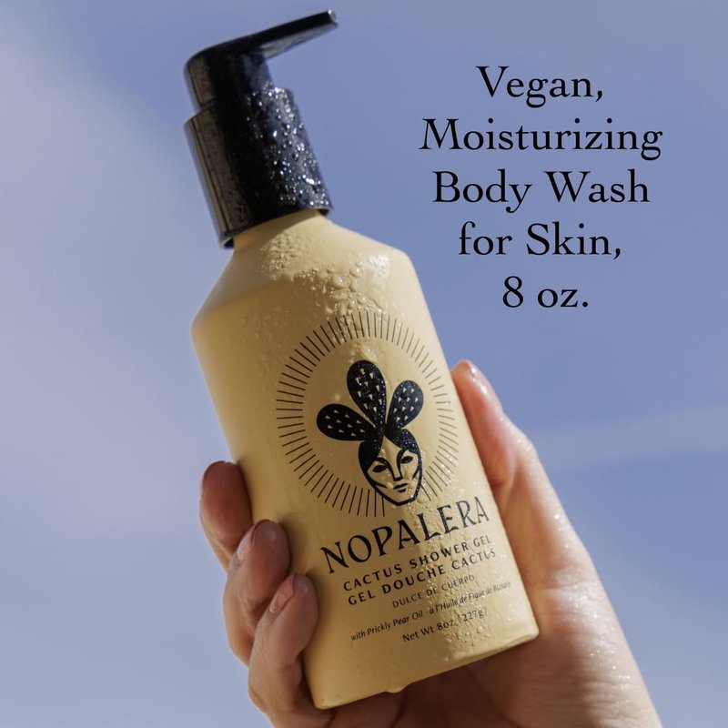 Nopalera Dulce de Cuerpo Shower Gel with Prickly Pear Oil and Blue Agave - Amber, Citrus, and Warm Vanilla Fragrance, Vegan, Moisturizing Body Wash for Skin, 8 oz.
