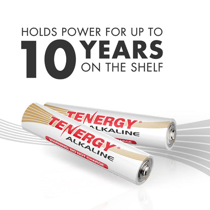 Tenergy 1.5V AAA Batteries, High Performance Alkaline AAA Non-Rechargeable Battery for Clocks, Remotes, Toys & Electronic Devices, 100 Pack