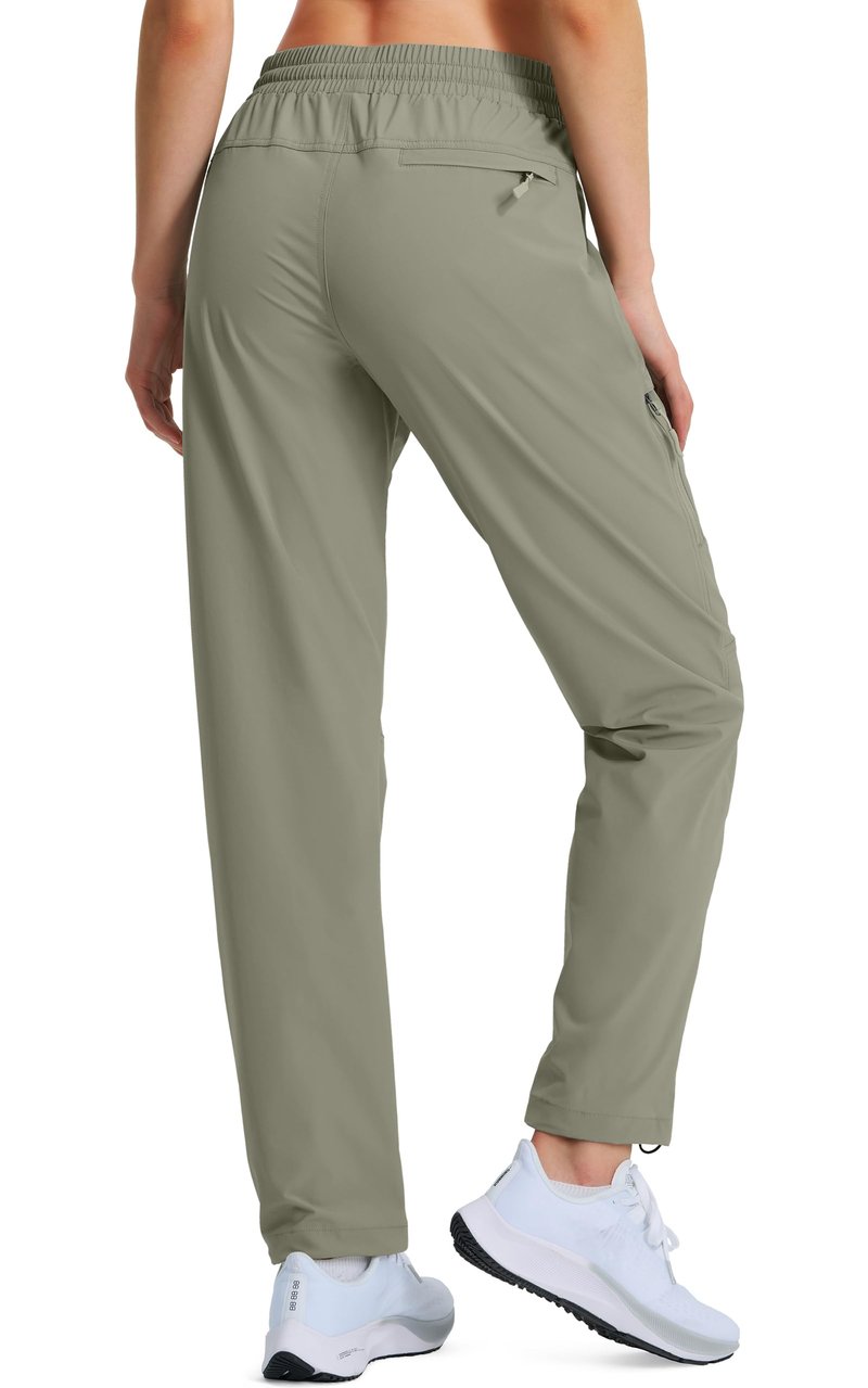 Hugut Women's Hiking Pants Quick Dry Lightweight Cargo Pants UPF 50 Water Resistant Zipper Pockets for Golf Travel Work Camping Grey Sage