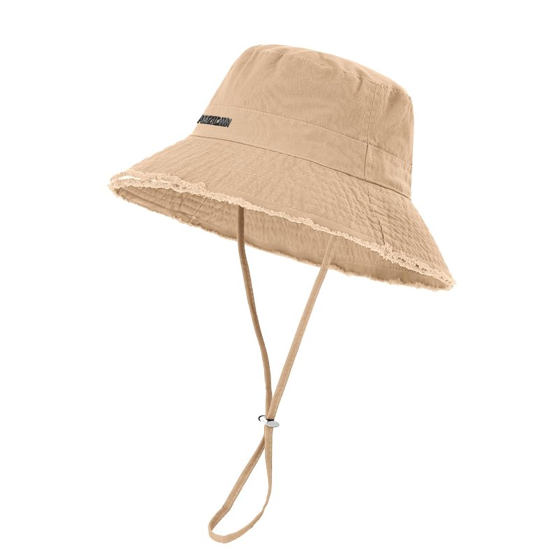 Sun Hats for Women Wide Brim Ponytail, Sun UV Protection UPF 50+ Breathable Cotton Summer Hat for Hiking Beach Fishing Summer Safari Khaki