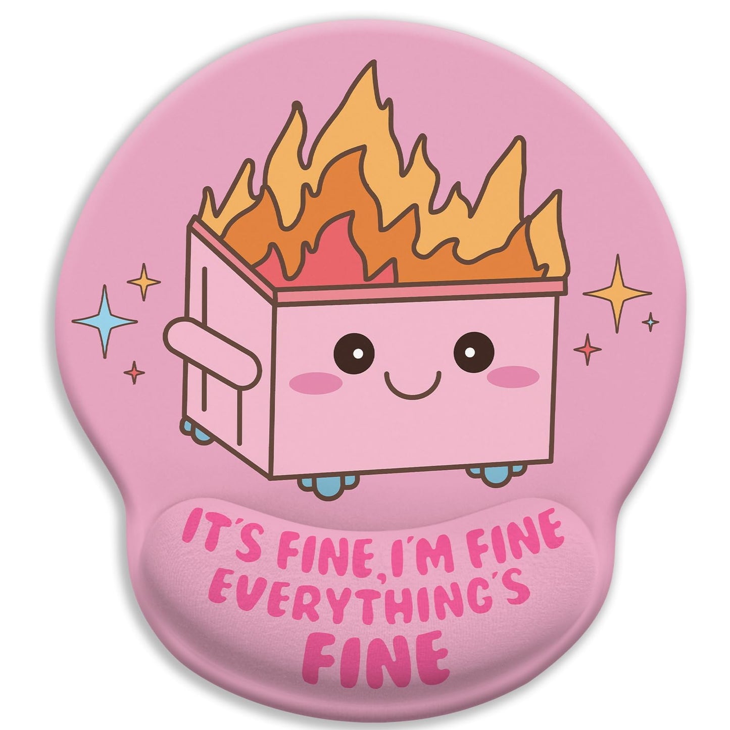 Blusabaca Funny Cute Mouse Pad with Wrist Rest, Dumpster on Fire Ergonomic Mouse Pads Wrist Support for Desk, Mousepad for Wireless Mouse Gaming Laptop Work Home Desk Accessories Office Supplies Decor