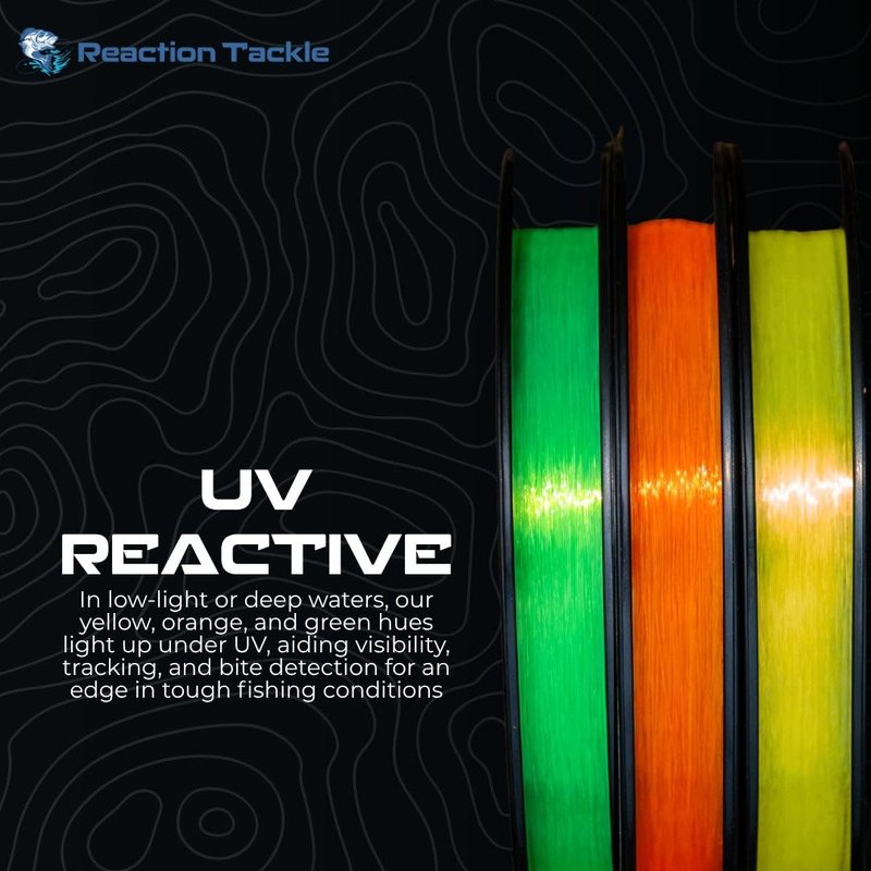 Reaction Tackle Monofilament Fishing Line - Premium Nylon Mono Line, Strong & Abrasion-Resistant, Low Memory for Smooth Long Casts - Freshwater & Saltwater - Hi Vis Green | 150lb (360 Yards)