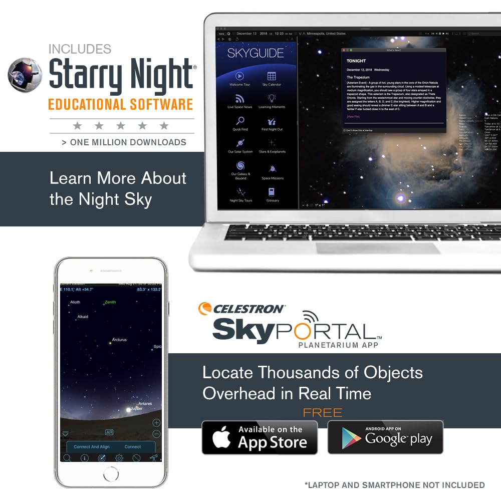 Celestron Travel Scope 70DX Portable Refractor Telescope – 70mm Aperture, Fully-Coated Glass Optics – Includes Bonus Phone Adapter, Backpack & More – Ideal for Beginners & Travel