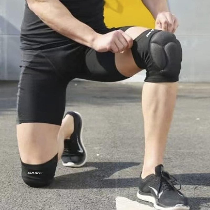 EULANT Knee Pads for Men Women, Collision Avoidance Knee Protector Sleeve, Kneepads with Thick EVA Foam Padding for Volleyball Basketball Wresting Gardening House Cleaning Construction Works L