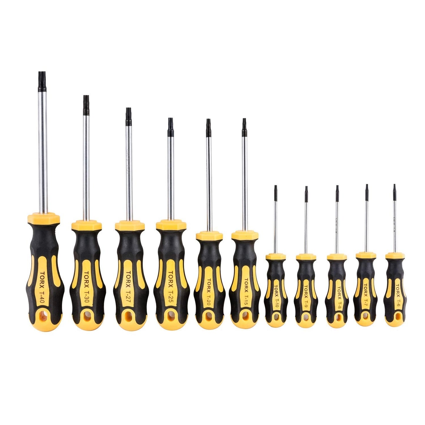 Gunpla 11 Pieces CR-V Torx Screwdriver Set T6 T7 T8 T9 T10 T15 T20 T25 T27 T30 T40 Star Magnetic Assorted Repair Precision Screwdrivers Set Tools for Torx Screws Phone Computer Mac Games Watches