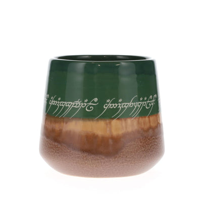 Silver Buffalo Lord of The Rings Elven Text High Gloss Reactive Glaze Tapered Pottery Mug,18 Ounces