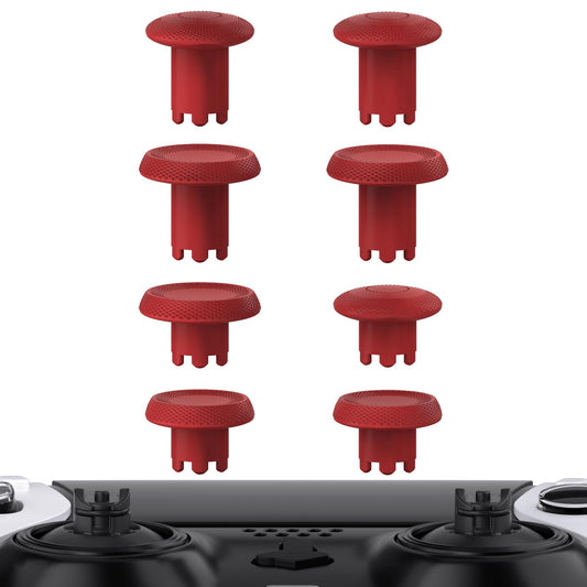 eXtremeRate ThumbsGear Interchangeable Thumbsticks for PS5 Edge Controller, Replacement Carmine Red Analog Thumb Sticks Caps for PS5 Edge Controller - 4 Heights 3 Surfaces Grips - NO Thumbstick Base