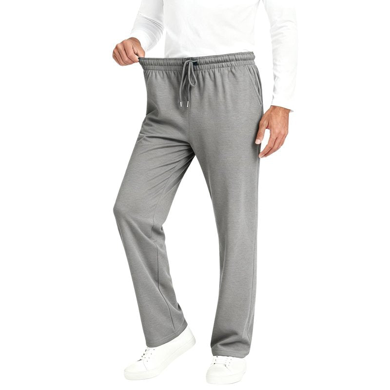 Men's Baggy Sweatpants Fleece Straight Leg Casual Sweat Pants Drawstring Athletic Workout Gym Jogger with Pockets