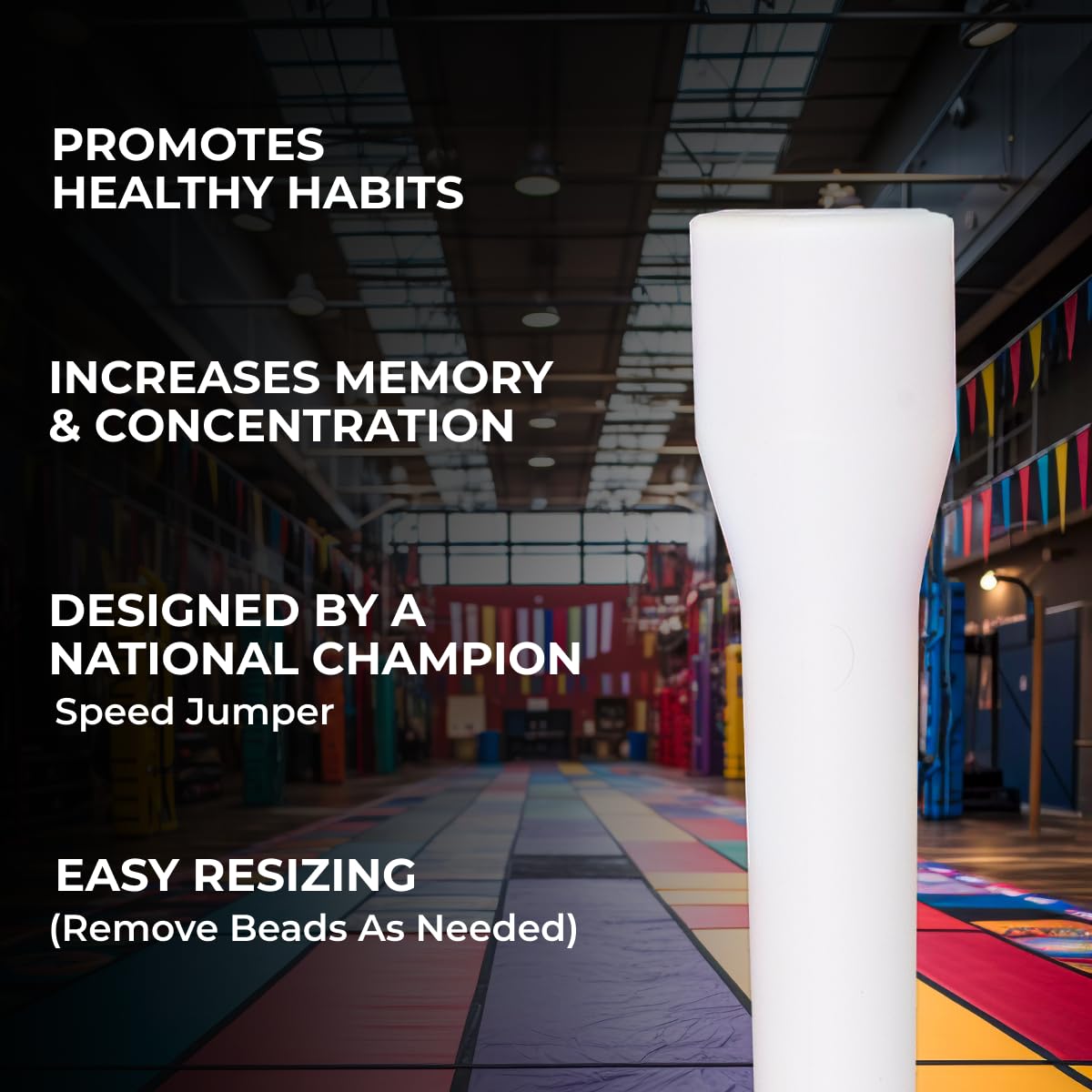 Beaded Kids Exercise Jump Rope - Segmented Skipping Rope for Kids - Durable Shatterproof Outdoor Beads - Light Weight and Tangle Free Exercise Training - Easily Adjustable Kids Jump Rope for Fitness - 7ft