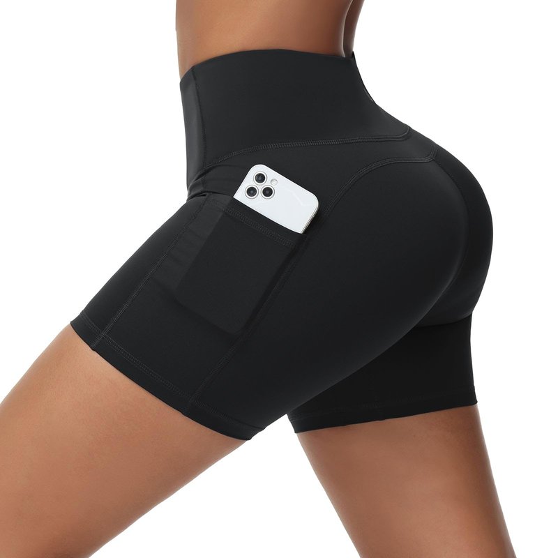 baleaf Sweatleaf Women's Workout Shorts Light Compression High Waisted Yoga Spandex Volleyball Biker Shorts 3 Pockets