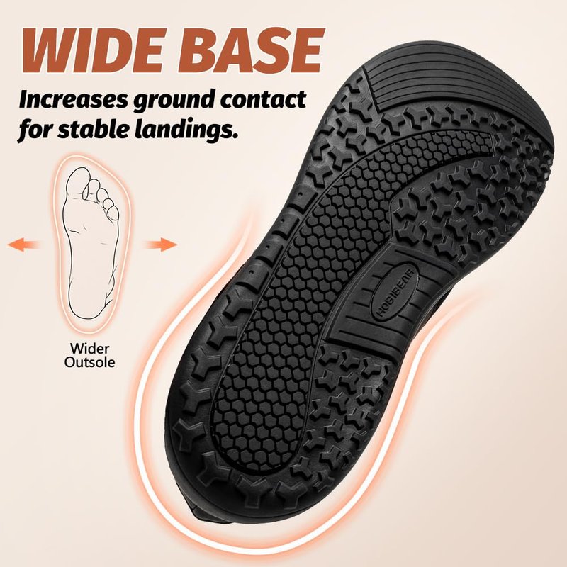 HOBIBEAR Wide Barefoot Shoes Women Hands Free Lace Up Retro Casual Classic Fashion Sneakers Minimalist Zero Drop Shoes All Black