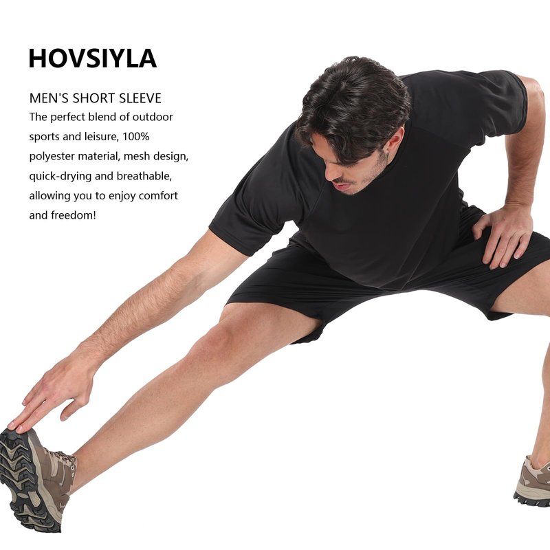 HovSiyla 5 Pack Running Shirts Men Sport Tops Dry Fit Gym Wicking Athletic T Shirts Breathable Cool Workout Shirts XL